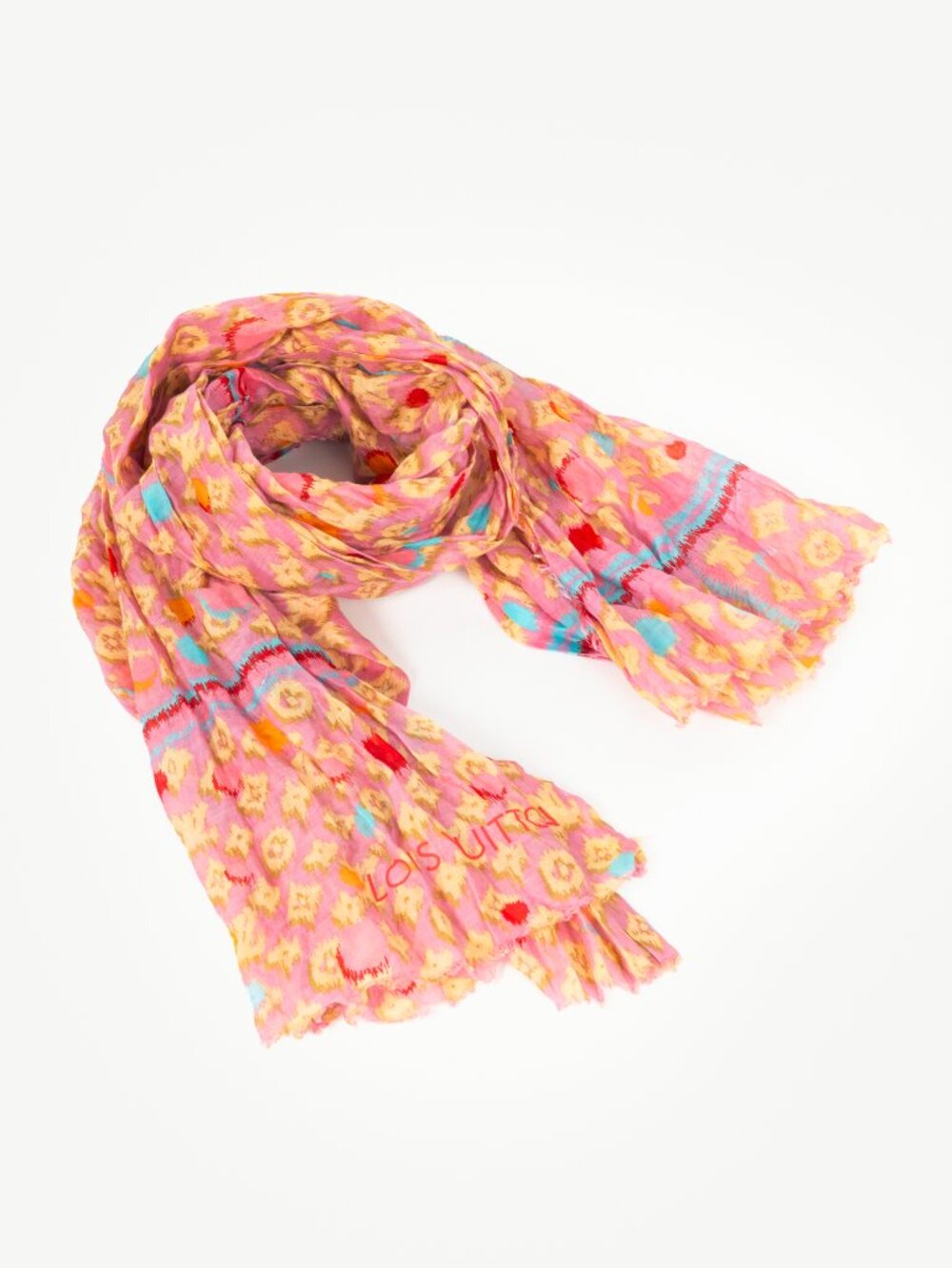 Louis Vuitton Pink Monogram Cotton Frayed Scarf